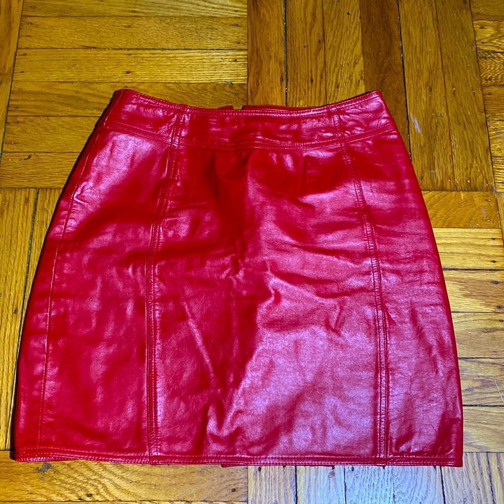 Code Nouveau Leather Mini Skirt Sz 9 Red